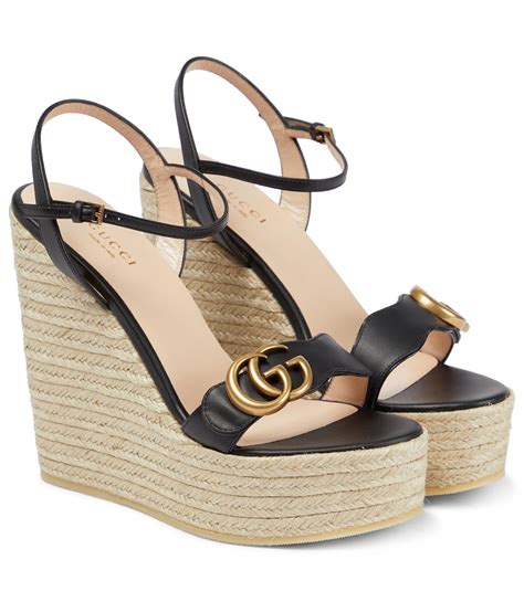 espadrille sandals gucci|Gucci espadrille wedges.